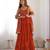 Rust color sequince embroidered faux georgette anarkali set