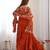 Rust color sequince embroidered faux georgette anarkali set