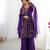 Purple color romansilk chanderi discharge print kediya style top plazzo dupatta.