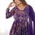 Purple color romansilk chanderi discharge print kediya style top plazzo dupatta.