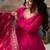 Pink color solid romansilk chanderi anarkali set