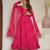 Rani pink color lightweight bandhej printed chiffon anarkali set