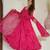 Rani pink color lightweight bandhej printed chiffon anarkali set