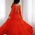 Orange color lehariya printed faux georgette stitched long anarkali gown