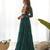 Dark green color lehariya printed faux georgette stitched long anarkali gown