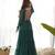 Dark green color lehariya printed faux georgette stitched long anarkali gown