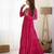 Pink color lehariya printed faux georgette stitched long anarkali gown