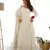 White color solid roman silk chanderi stitched anarkali set