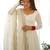 White color solid roman silk chanderi stitched anarkali set