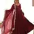 Maroon color solid roman silk chanderi stitched anarkali set