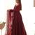 Maroon color solid roman silk chanderi stitched anarkali set