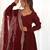 Maroon color solid roman silk chanderi stitched anarkali set