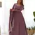 Mauve color solid roman silk chanderi stitched anarkali set