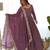Mauve color solid roman silk chanderi stitched anarkali set