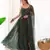 Dark green color bandhej printed lightweight chiffon stitched anarkali set