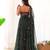 Dark green color bandhej printed lightweight chiffon stitched anarkali set