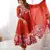 Orange color printed & handwork orgenza silk stitched anarkali set