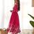 Pink color printed & handwork orgenza silk stitched anarkali set
