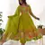 Liril green color printed & handwork orgenza silk stitched anarkali set
