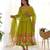 Liril green color printed & handwork orgenza silk stitched anarkali set