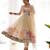Cream color printed & handwork orgenza silk stitched anarkali set