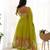 Liril green color printed & handwork orgenza silk stitched anarkali set