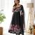Black color printed & handwork orgenza silk stitched anarkali set