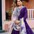 Purple embroidered georgette stitched anarkali suit with dupatta