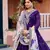 Purple embroidered georgette anarkali suit with dupatta