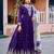 Purple embroidered georgette stitched anarkali suit with dupatta