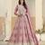 Pink heavy emroidered faux georgette semi stitched anarkali suit with salwar