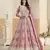 Pink heavy emroidered faux georgette anarkali suit with salwar