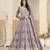 Purple heavy emroidered faux georgette semi stitched anarkali suit with salwar