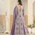 Purple heavy emroidered faux georgette semi stitched anarkali suit with salwar