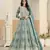 Light blue heavy emroidered faux georgette anarkali suit with salwar