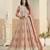 Light orange heavy emroidered faux georgette semi stitched anarkali suit with salwar
