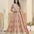 Light orange heavy emroidered faux georgette anarkali suit with salwar