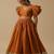 Rust Orange Lehenga Set with Ruffle Sleeve Blouse