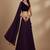 Deep Plum One-Shoulder Lehenga with Gold Hem