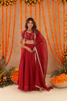 red festive rasha designer lehenga set for women 2