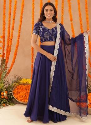 navy blue festive vibha designer lehenga set for women 1