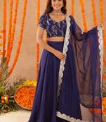 VIBHA NAVY BLUE DETAILED LEHENGA SET