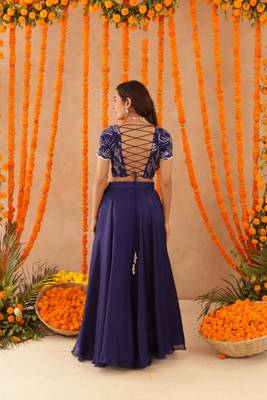 navy blue festive vibha designer lehenga set for women 4