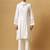 Classic white viscose rayon kurta set with organza dupatta