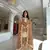 Peach Gimmy Silk Embroidery Work Wedding wear palazzo Set