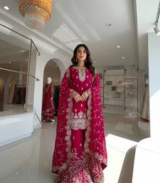 Rani Gimmy Silk Embroidery Work Wedding wear palazzo Set