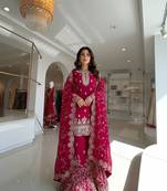 Rani Gimmy Silk Embroidery Work Wedding wear palazzo Set