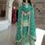 Turquoise Gimmy Silk Embroidery Work Wedding wear palazzo Set