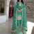 Turquoise Gimmy Silk Embroidery Work Wedding wear palazzo Set