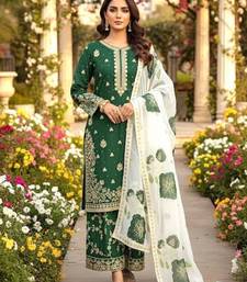 Green Fendy Silk Embroidery Work Party wear Salwar Suit